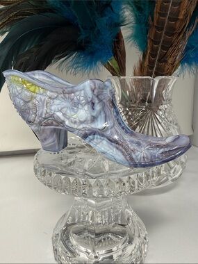 Vintage Boyd Cased Marbled Glass Slipper